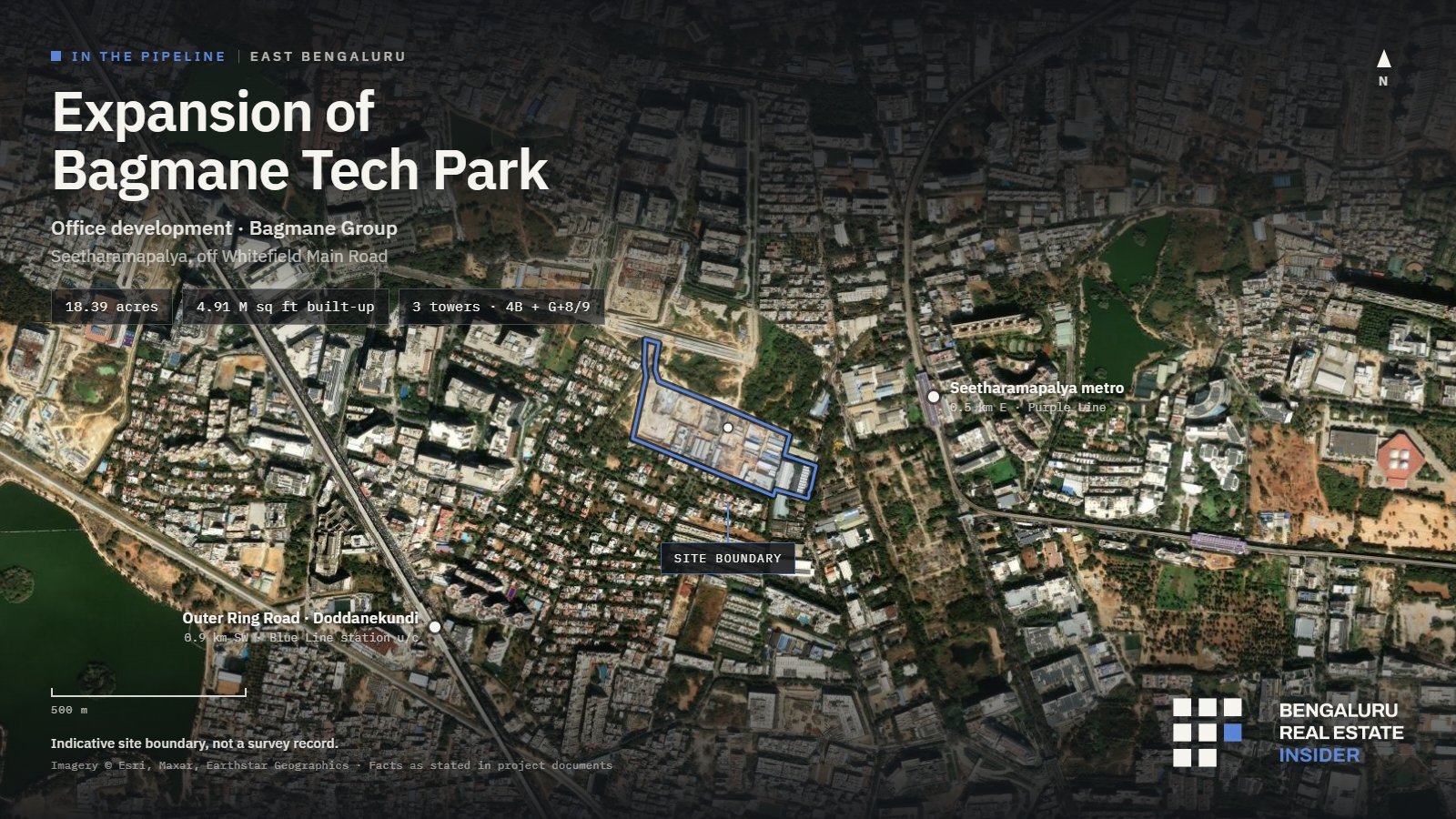 Bagmane Tech Park expansion boundary near Whitefield