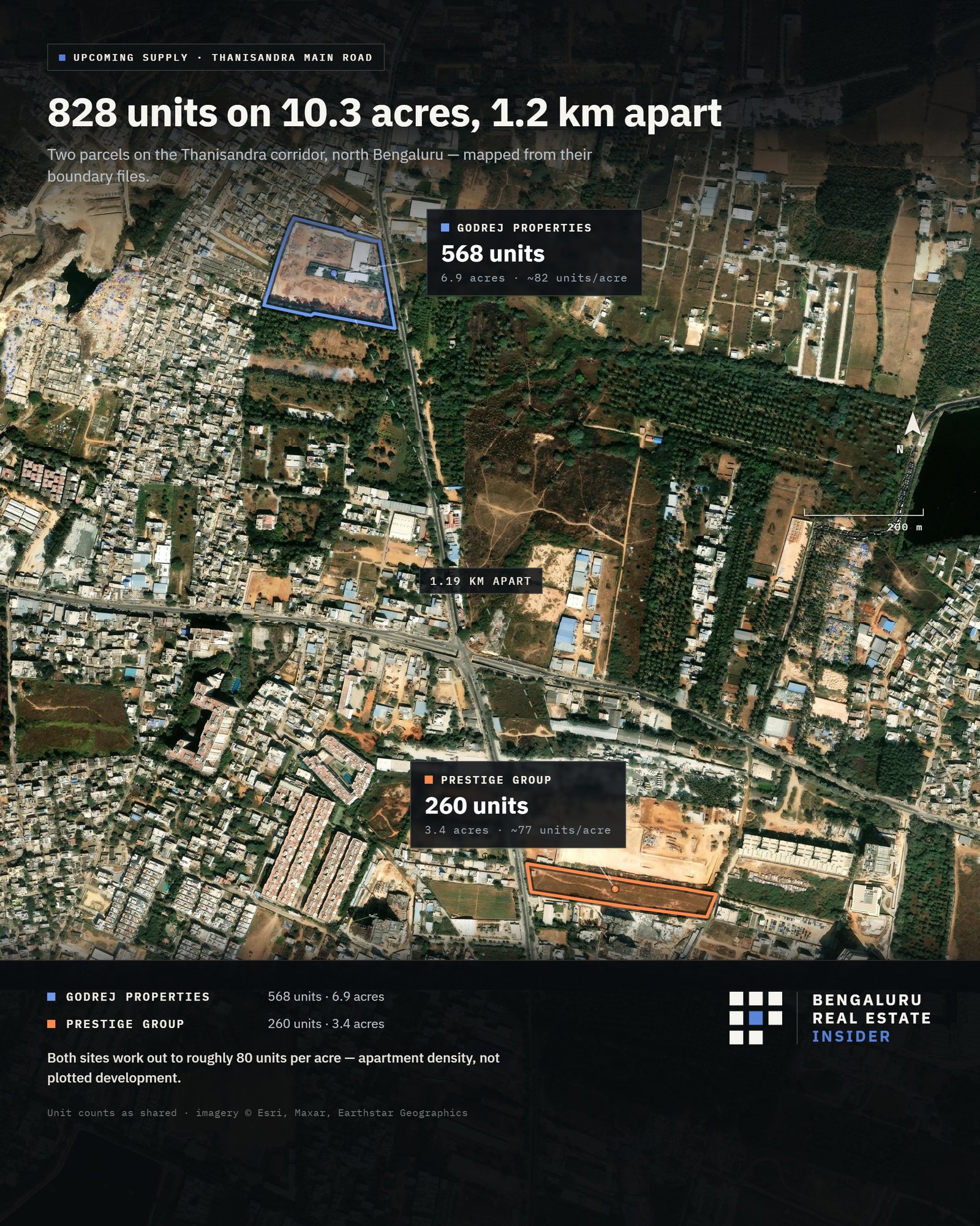 Two residential development parcels on Thanisandra Main Road